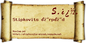 Stipkovits Árpád névjegykártya